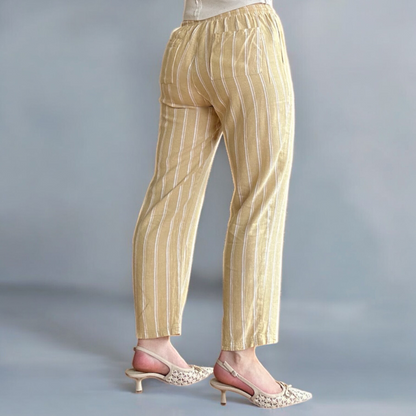 yellow cotton pants