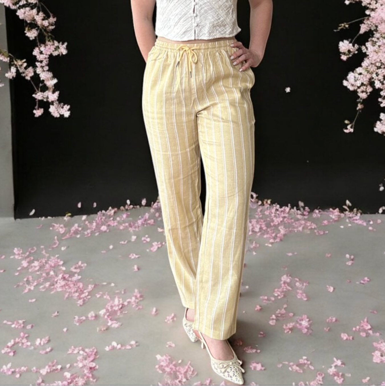 yellow striped pants